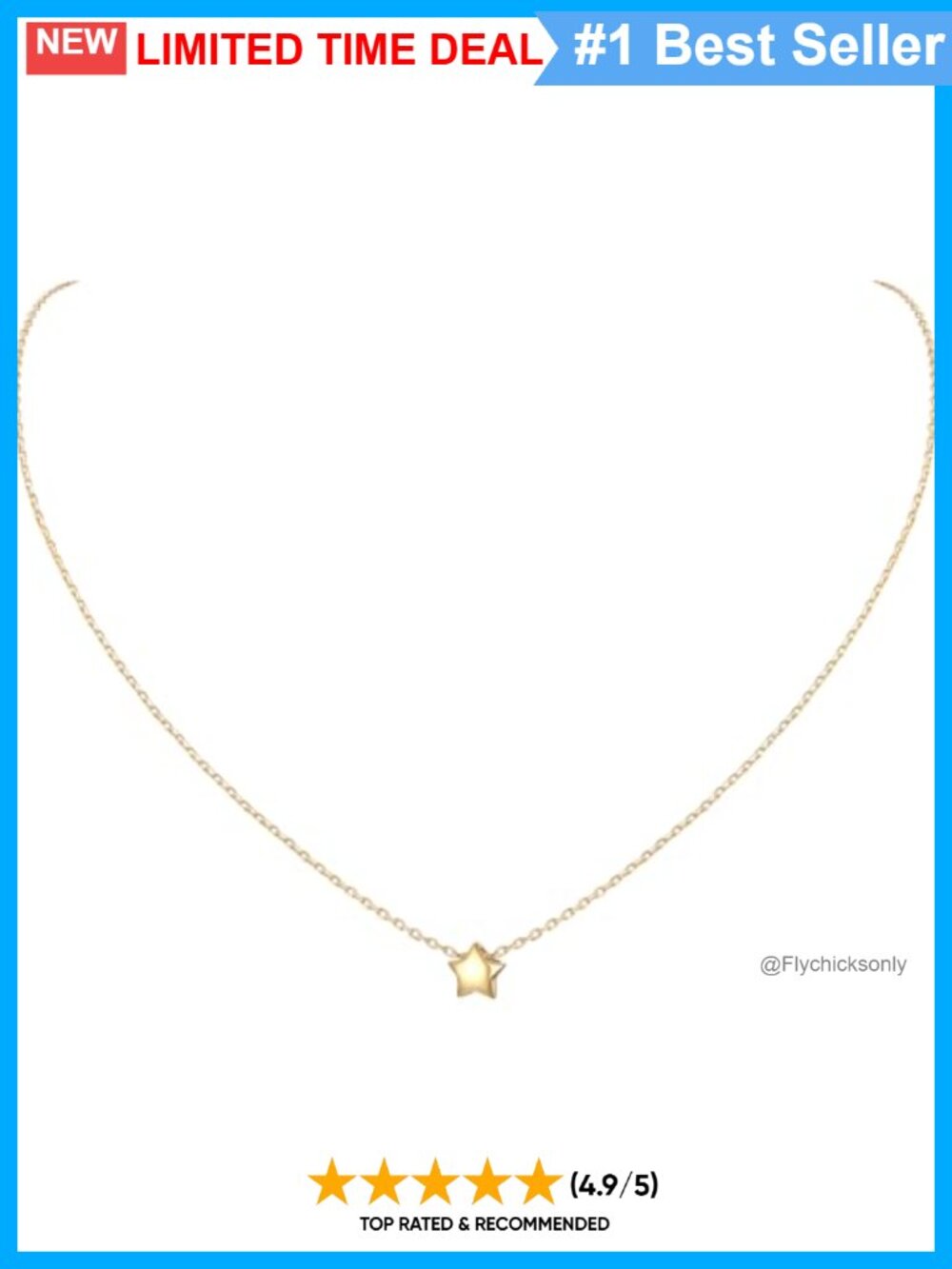 Sterling Silver Star Pendant Necklace Hypoallergenic Dainty Gift for Women